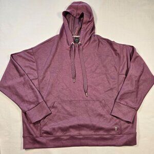 Free Country Womens L Pullover Hoodie Purple Long Sleeve Lightweight Relaxed Fit